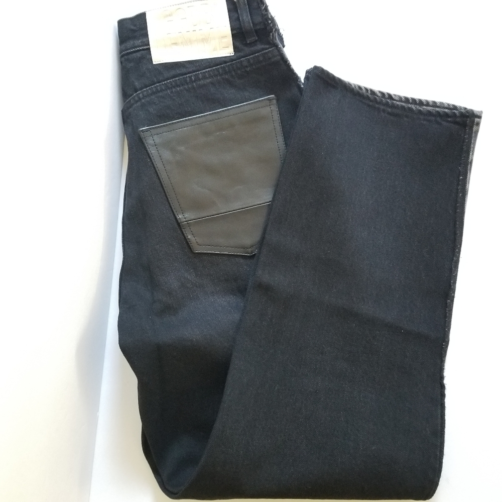 Golden Goose Two Tone High Rise Straight Leg Leather Pocket Jeans Size 2… - Picture 4 of 15